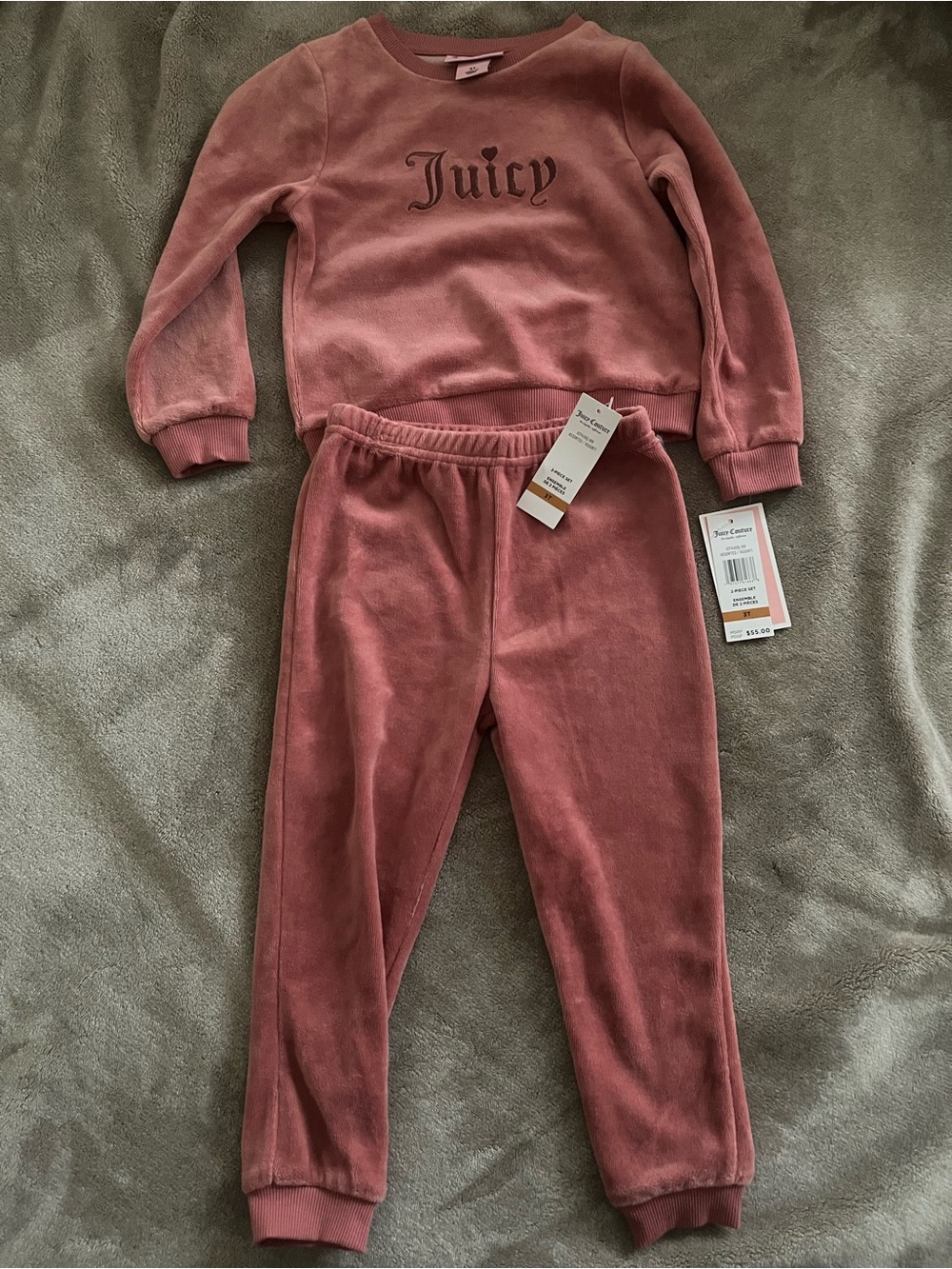 Juicy Couture Kids' Rose Pink Velour Set